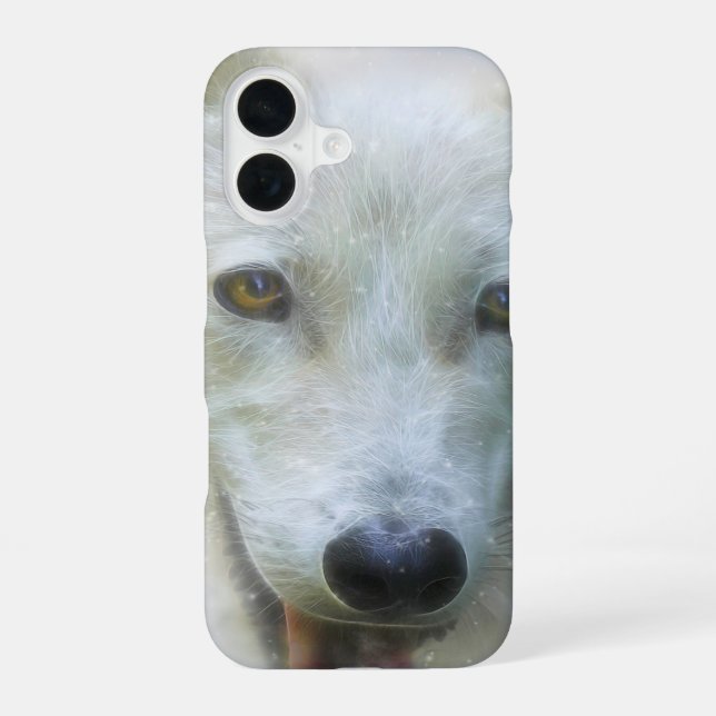 COQUE iPhone 16 LOUP ARCTIQUE PERCE-NEIGE (Verso)