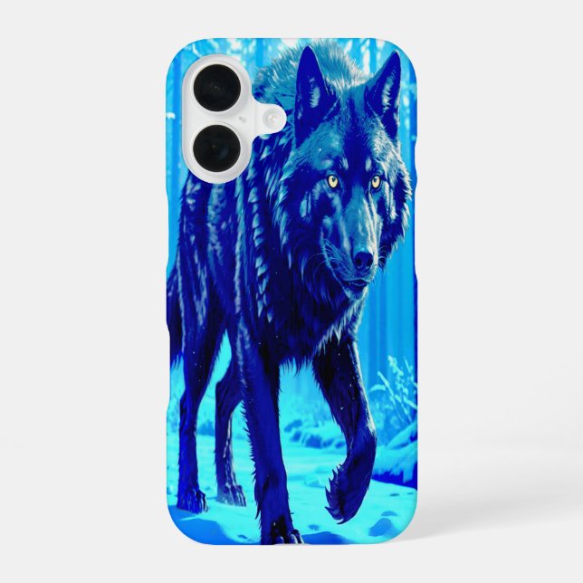 Coque iPhone 16 Loup givre (Verso)