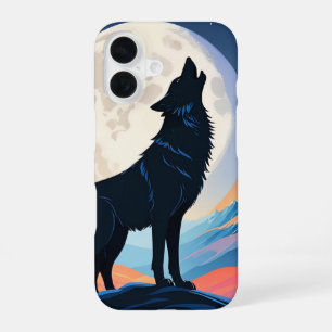 Coque iPhone 16 Loup hurlant Sur La Lune