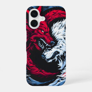 Coque iPhone 16 Loup lunaire double sauvage