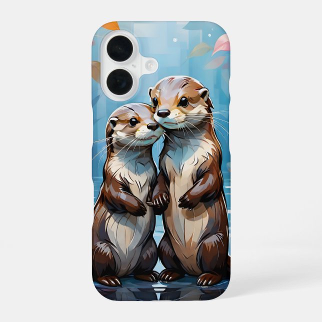 Coque iPhone 16 Loutres (Verso)