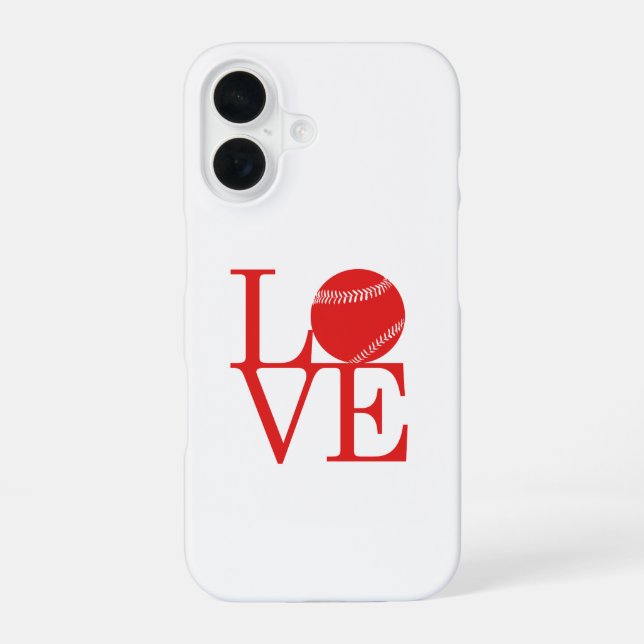 Coque iPhone 16 Love Baseball (Verso)