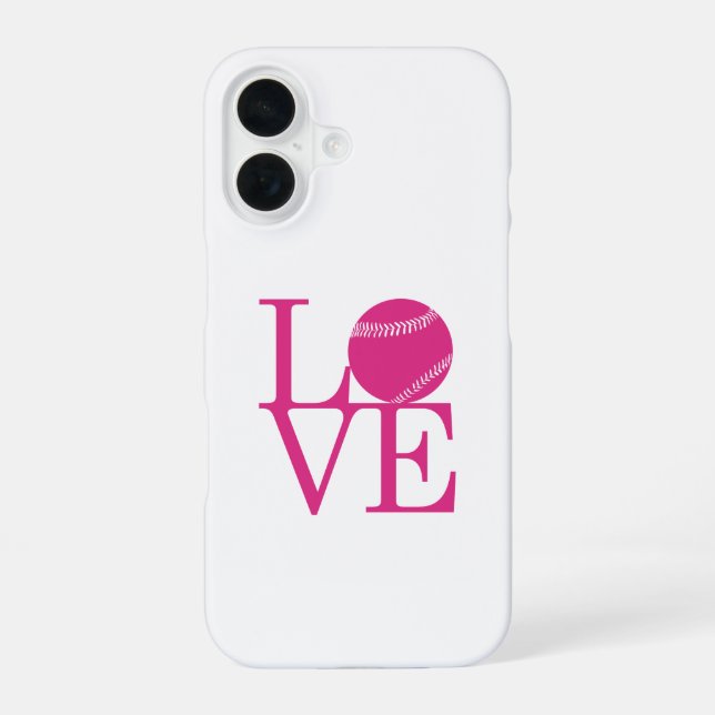 Coque iPhone 16 Love Baseball (Verso)