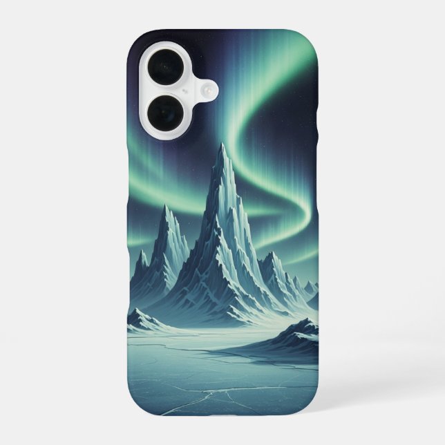 Coque iPhone 16 Lueur Arctique Rétro (Verso)