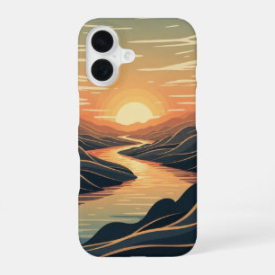 Coque iPhone 16 Lueur de la rivière rétro