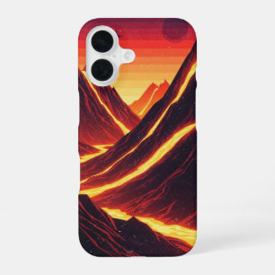 Coque iPhone 16 Lueur de Volcan Rétro