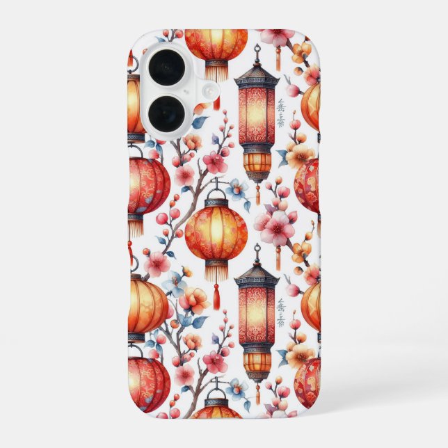 Coque iPhone 16 Luminosité des lanternes chinoises (Verso)