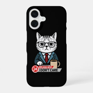 Coque iPhone 16 Lundi Mood Funny Chat Mème