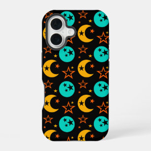 Coque iPhone 16 Lune croissante étoiles nuit ciel galaxie minuit