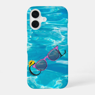 Coque iPhone 16 Lunettes de soleil COOL sur l'eau de la piscine