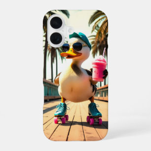 Coque iPhone 16 Lunettes de soleil pour chien rétro Plage au couch