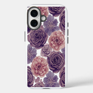 Coque iPhone 16 Luxe Lavender Parties scintillant Fleurs iPhone 16