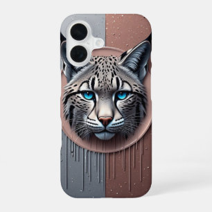 Coque iPhone 16 Lynx sauvage géométrique avec des détails modernes