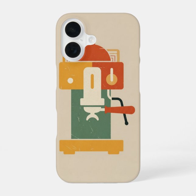 Coque iPhone 16 Machine à Espresso Vintage (Verso)