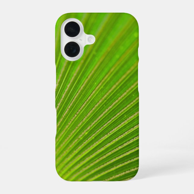 Coque iPhone 16 Macro feuille de palmier (Verso)