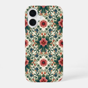 Coque iPhone 16 Magie des fleurs boho - dans des nuances de vert e