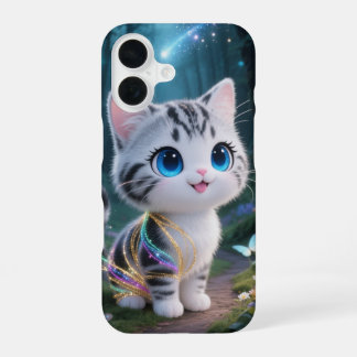 Coque iPhone 16 Magique Kawaii Cat Téléphone Case
