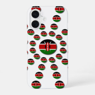 Coque iPhone 16 Magnifique drapeau kenyan circulaire : un design r