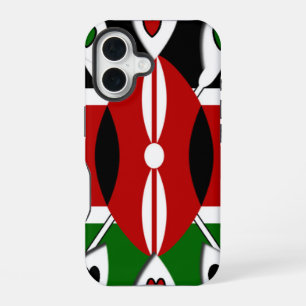 Coque iPhone 16 Magnifique Kenya Cœurs adorables Art de motif inc