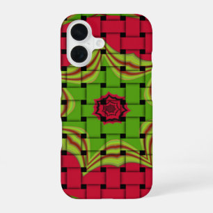 Coque iPhone 16 Magnifique motif rouge tissé africain