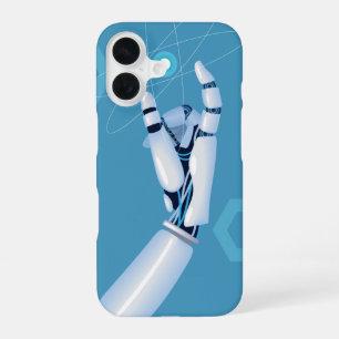 Coque iPhone 16 Main cybernétique avec sphère atomique