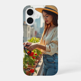 Coque iPhone 16 Mains de soins, coeur de la ville
