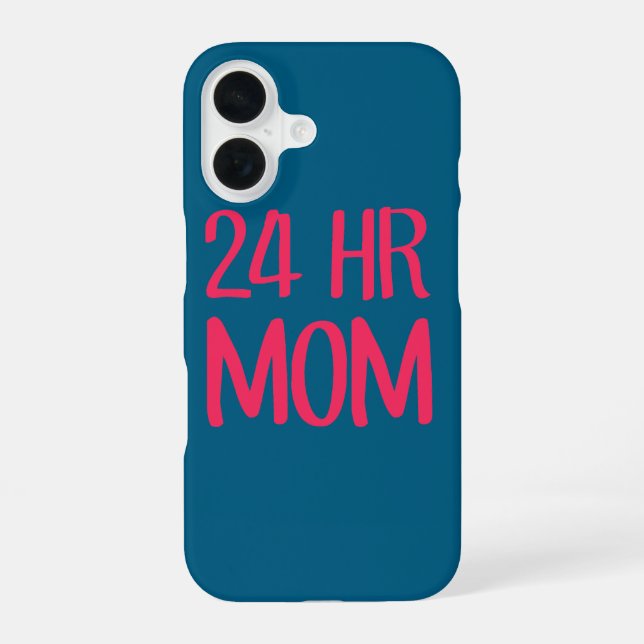 Coque iPhone 16 Maman 24h/24 (Verso)