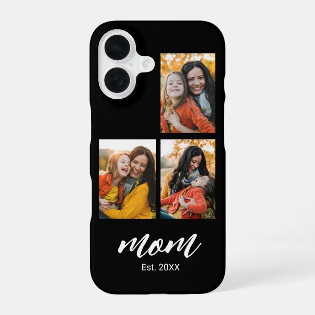 Coque iPhone 16 Maman a établi un script moderne 3 Photo (Verso)