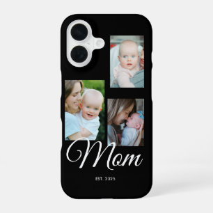 Coque iPhone 16 Maman a établi un script noir moderne 3 Photo
