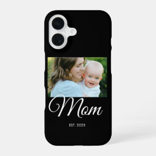 Coque iPhone 16 Maman a établi un script photo noir
