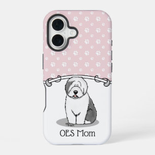 Coque iPhone 16 Maman Chien Mignon OES Old English Sheepdog Maman