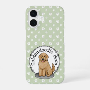 Coque iPhone 16 Maman Goldendoodle Maman Doodle (rouge doré) Maman