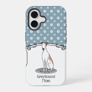 Coque iPhone 16 Maman Greyhound (blanc faon) Maman chien mignon
