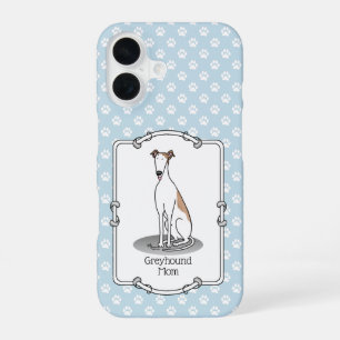 Coque iPhone 16 Maman Greyhound (blanc faon) Maman chien mignon