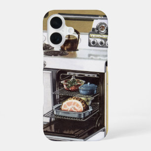 Coque iPhone 16 Maman vintage dans la cuisine cuisine un jambon de