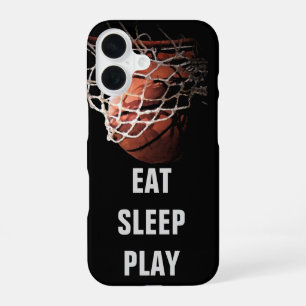 Coque iPhone 16 Manger Dormir Jouer Basket