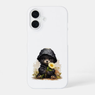 Coque iPhone 16 Manteau de pluie pour chiot mignon Étui pour iPhon