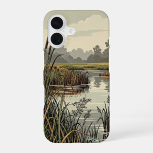 Coque iPhone 16 Marais Tranquille Rétro
