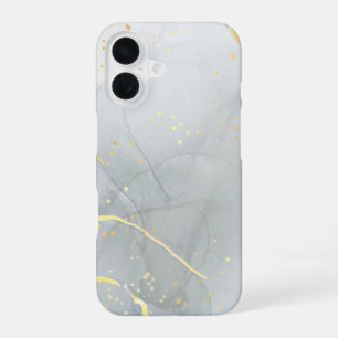 Coque iPhone 16 Marbre Blanc Chic Paillettes