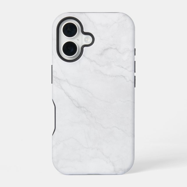 Coque iPhone 16 Marbre blanc élégant (Verso)