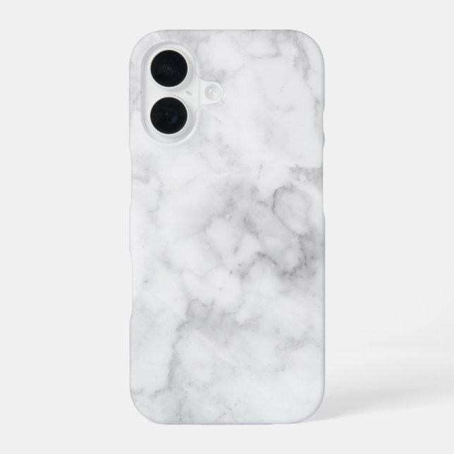 Coque iPhone 16 Marbre Blanc Élégant (Verso)