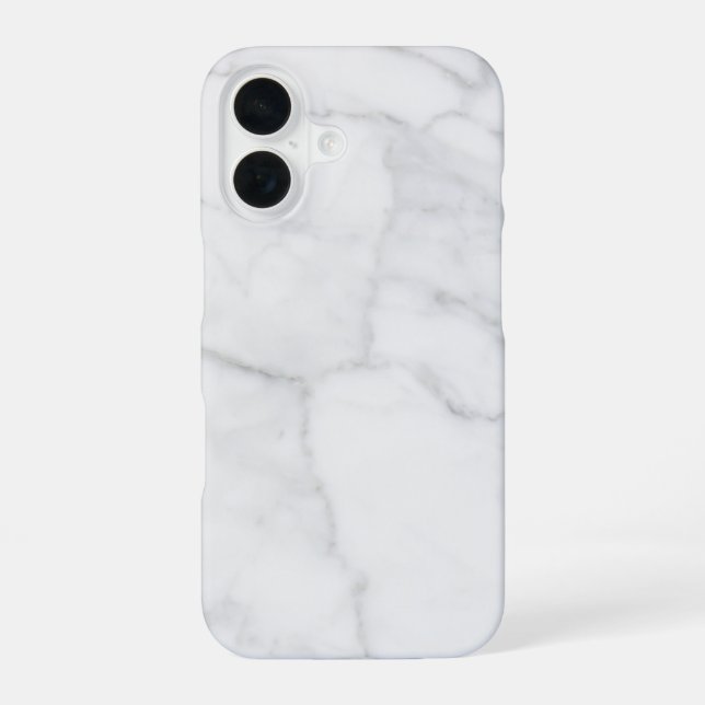 Coque iPhone 16 Marbre blanc Motif Boho Chic (Verso)