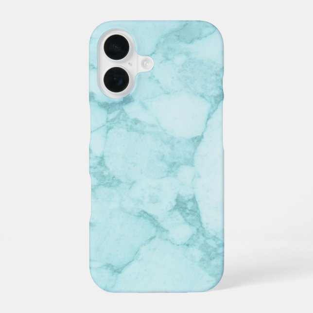 Coque iPhone 16 Marbre bleu clair (Verso)