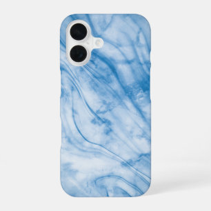 Coque iPhone 16 Marbre Bleu Élégant