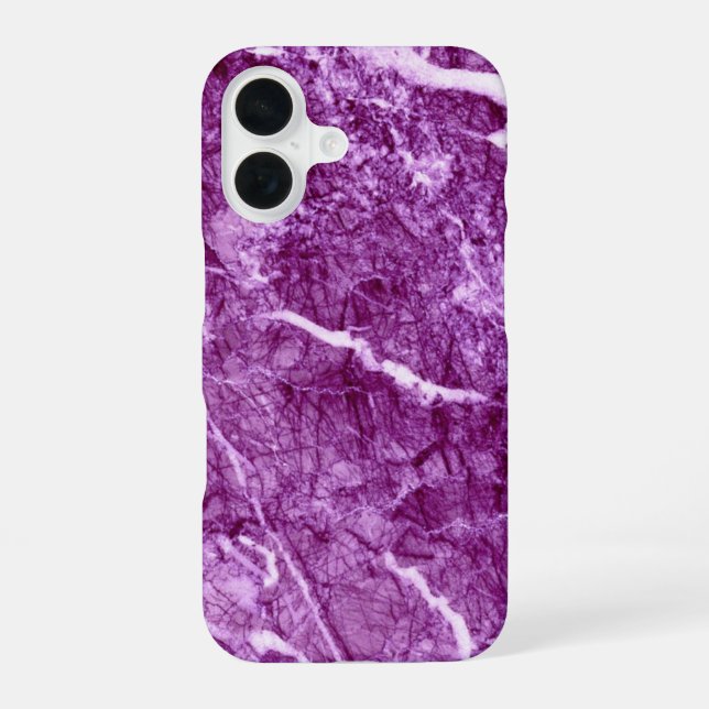 Coque iPhone 16 Marbre clair pourpre (Verso)