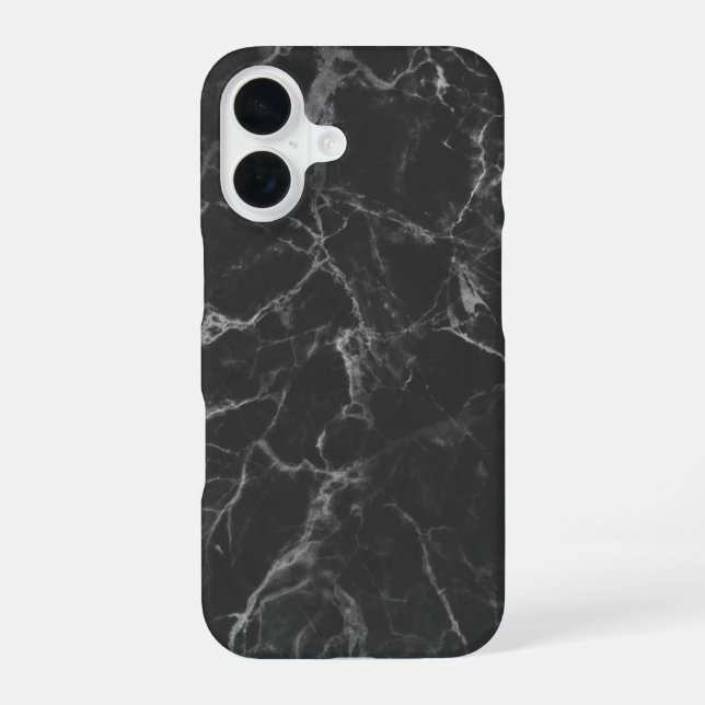 Coque iPhone 16 Marbre noir (Verso)