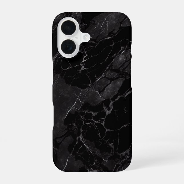 Coque iPhone 16 Marbre noir (Verso)