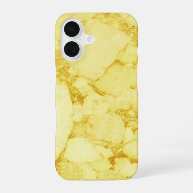 Coque iPhone 16 Marbre or clair (Verso)