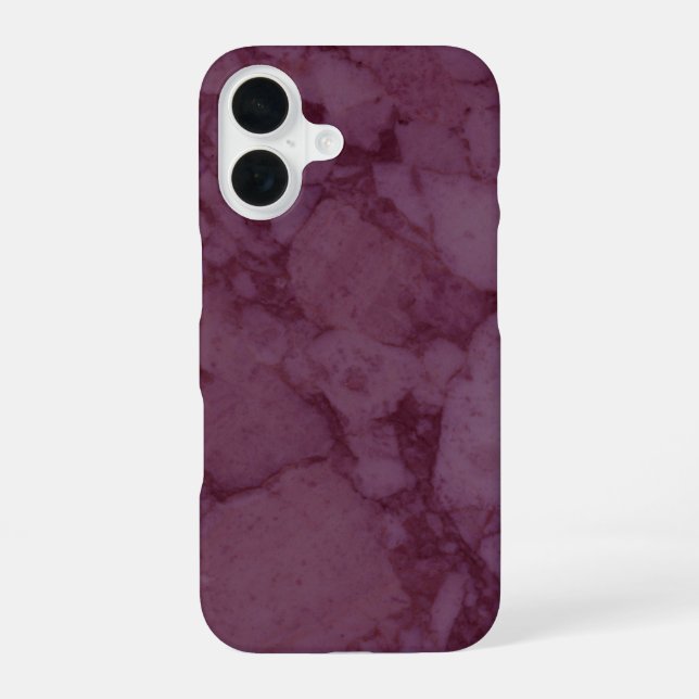 Coque iPhone 16 Marbre rose foncé (Verso)