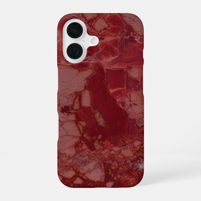 Coque iPhone 16 Marbre rouge foncé (Verso)